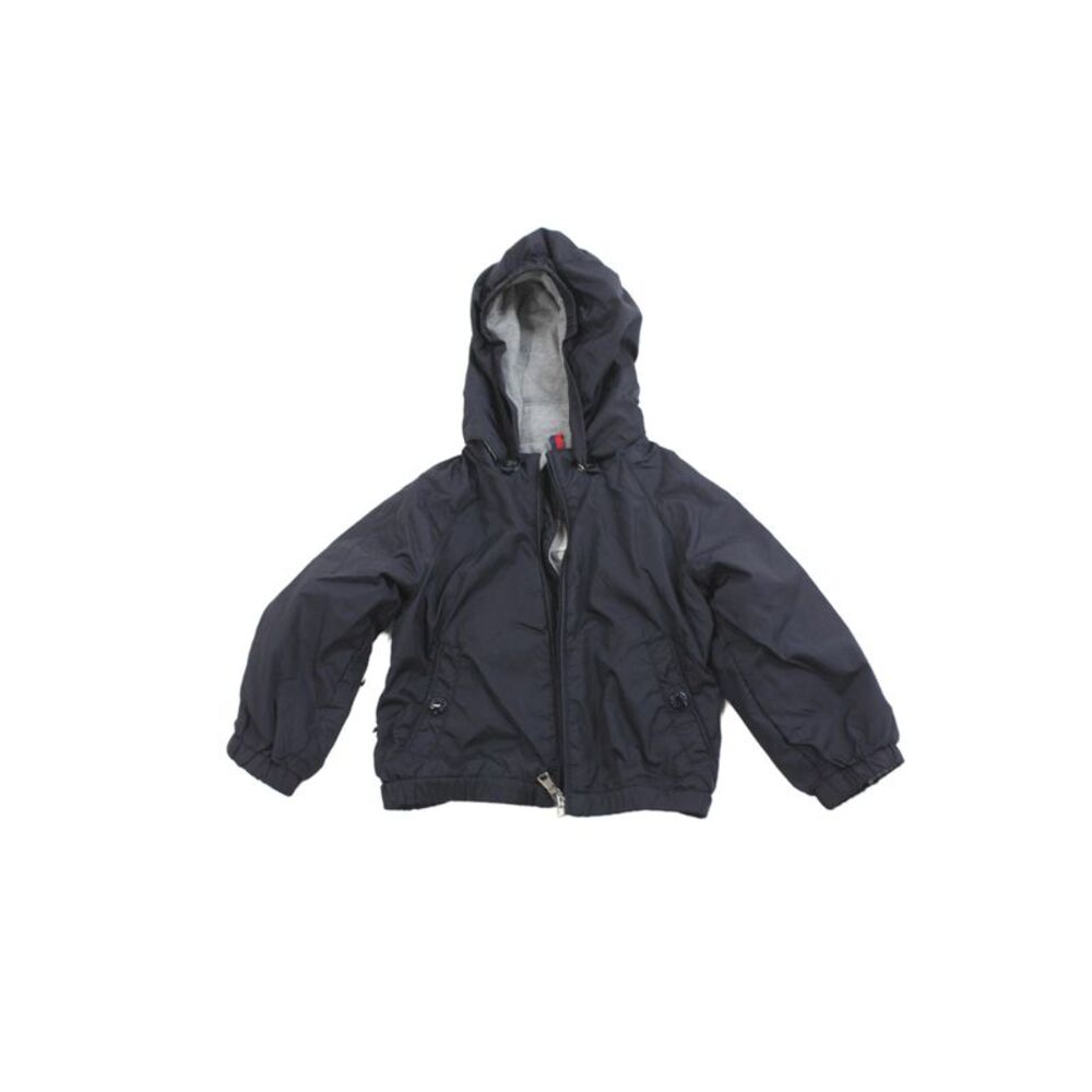 Moncler Boys Long Sleeve Front Zip Lightweight Hooded Jacket Navy Size 9-12M